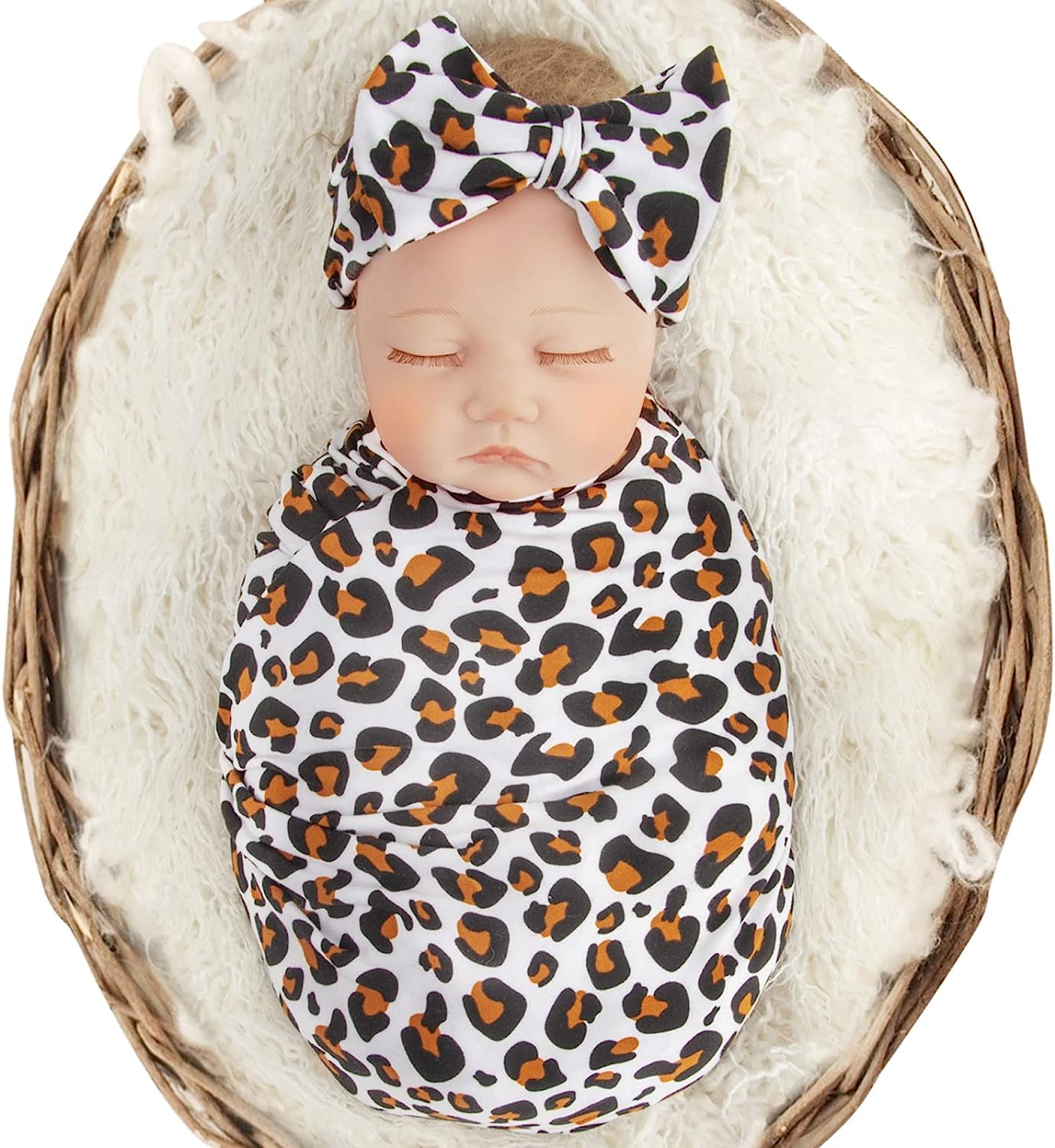 BQUBO Newborn Baby Receiving Blankets Newborn Baby Floral Swaddling with Headbands or Hats Infant Sleepsack 1/3 Sets - Image 4